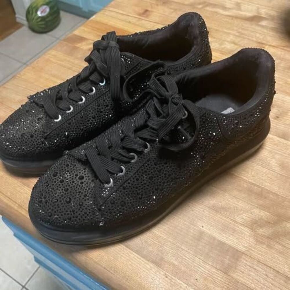 Steve Madden Black Rhinestone Sneakers